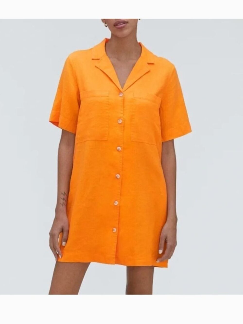 Everlane linen workwear dress in Tumeric size Medium